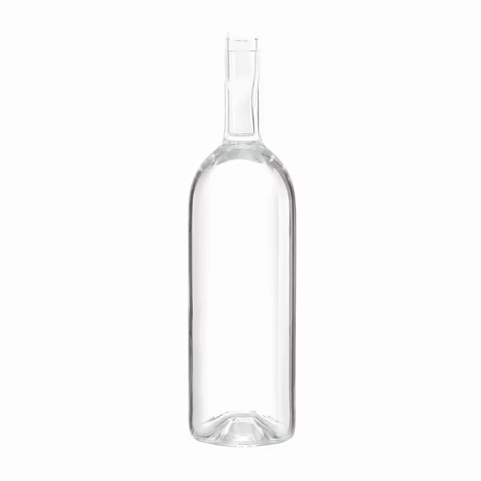 Long-Necked Round 500ml/750ml Glass Liquor Bottles with Cork for Gin/Vodka Empty Storage