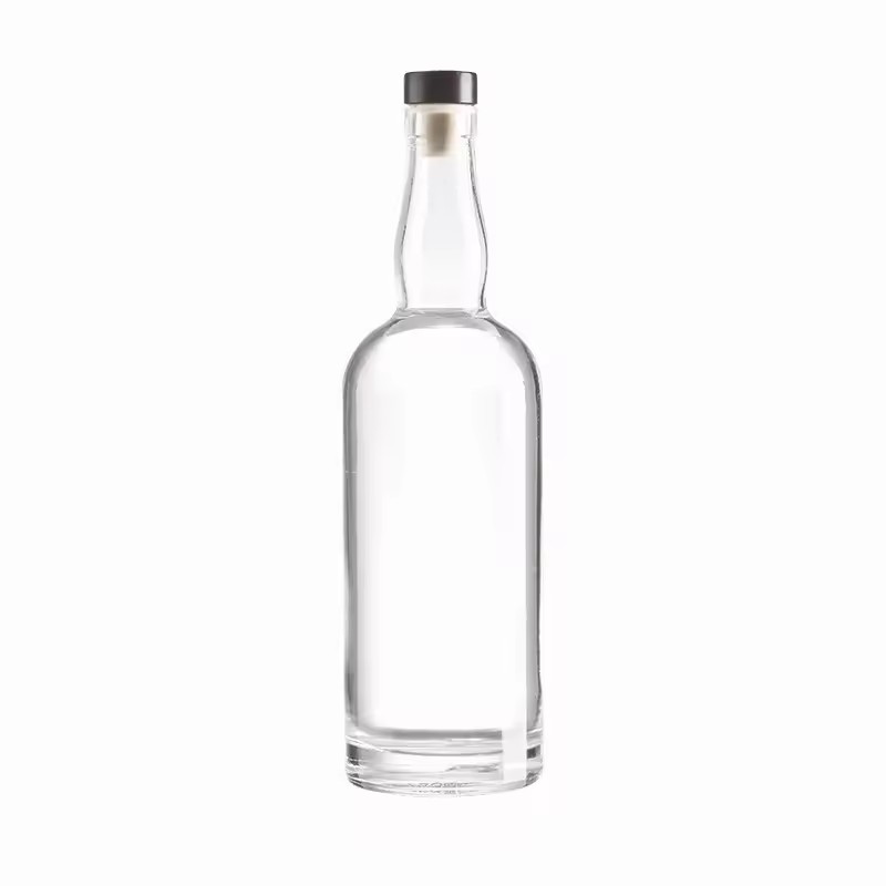 750ml Clear Glass Wine Spirit Bottle with Cork Sealing Elegant Glass Bottles Product