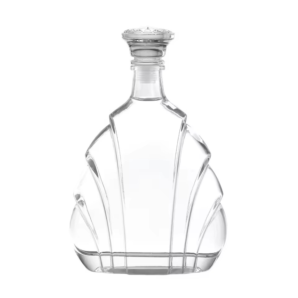 Sustainable 500ml 750ml Custom Shape Glass Wine Liquor Bottles with Cork Sealing for Whisky Vodka Gin Tequila Brandy