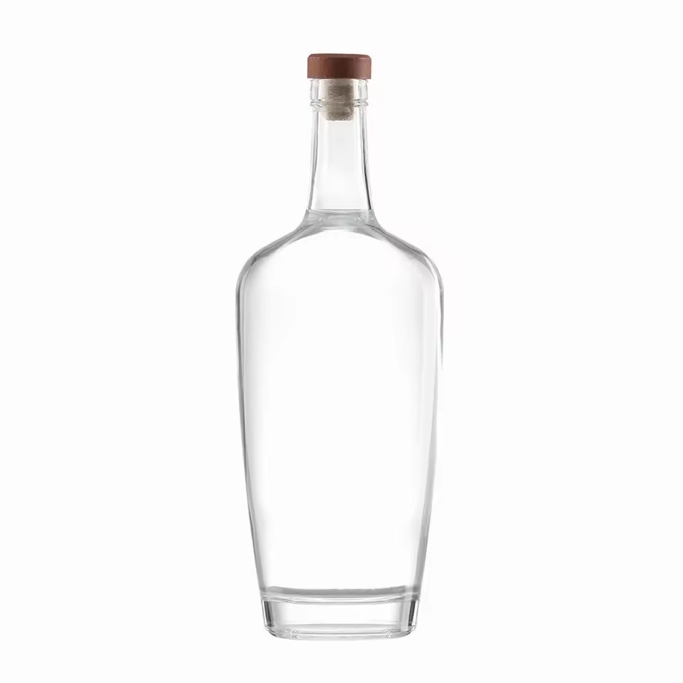 Super Luxury 700ml Bend Curved Twist Design Vodka Glass Bottle Cork Spray for Whisky Gin Rum Spirit Alcohol Juice Liquor Storage