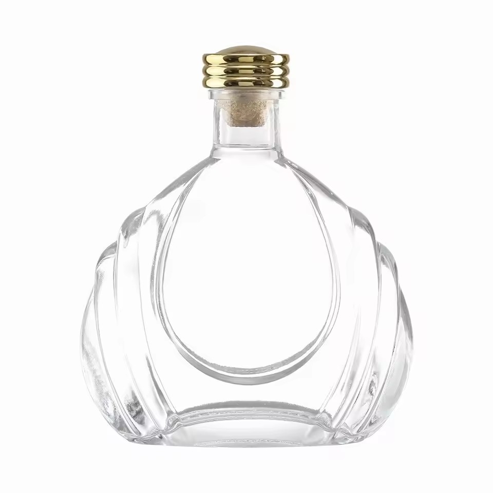 Customizable Luxury Energy Drink Vessel for Tequila Brandy 700ml Capacity with Cork Sealing Rubber Stoppers 500ml 750ml Options