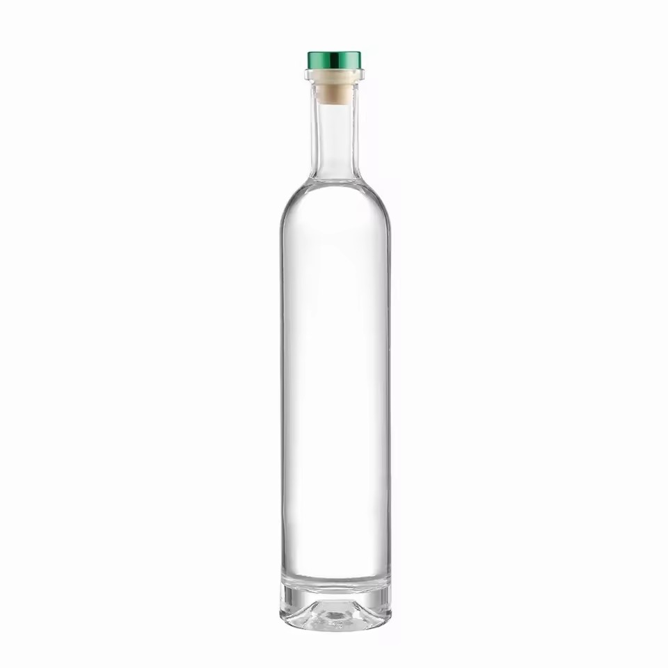 Custom 500ml Frosted Glass Bottle with Cork Seal for Juice Coffee Spirit Tequila Brandy Energy Drinks Rubber Stopper