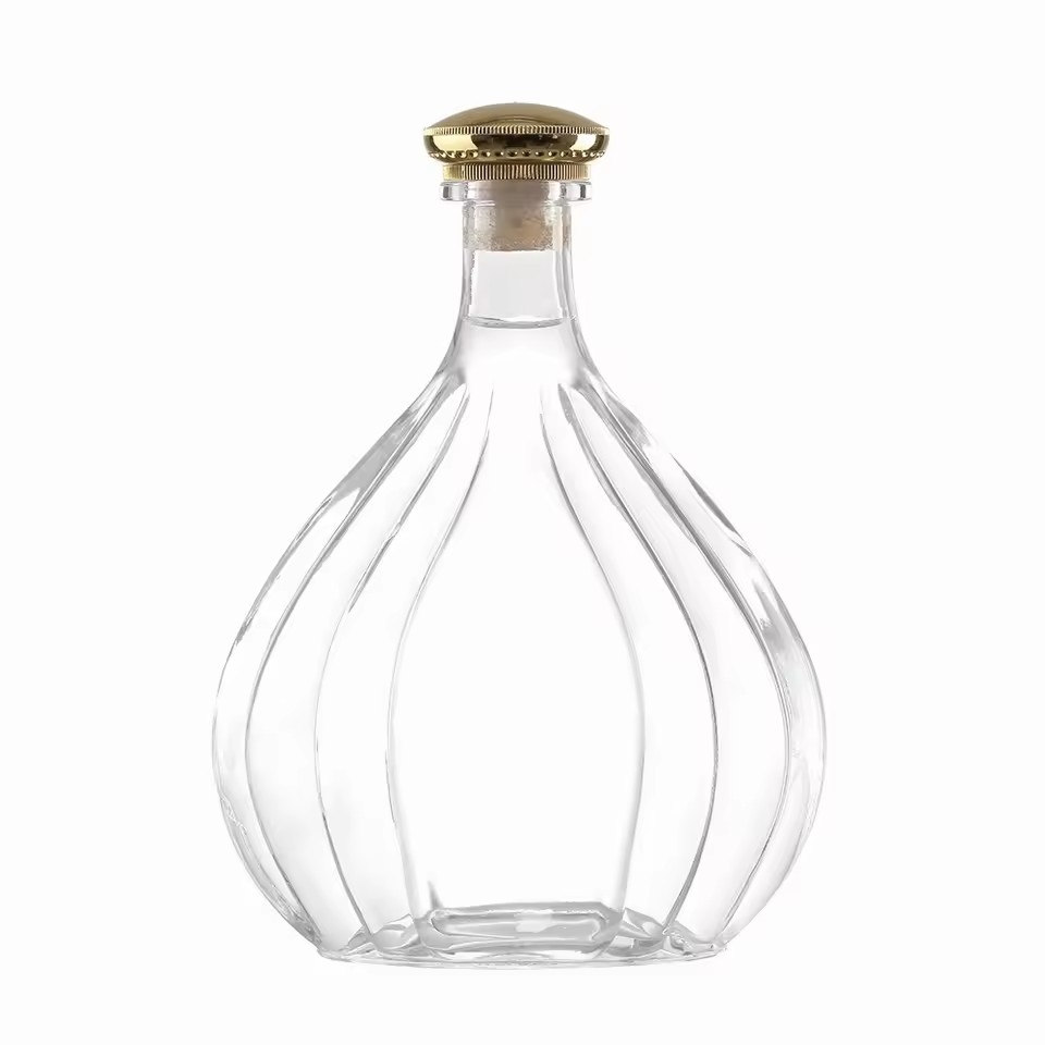 750ml Glass Whisky Bottle with Cork Stopper and Rubber Seal for Brandy and Other Liquors Storage