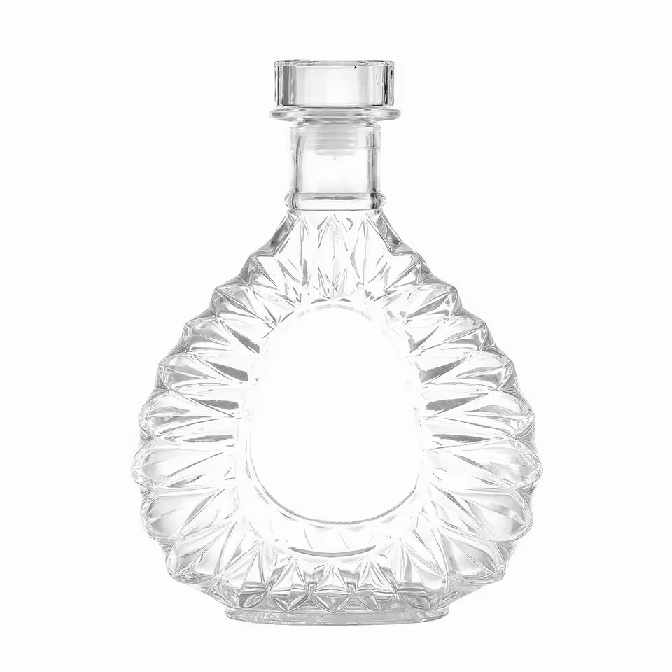 Hot Selling 500ml 100ml Glass Bottles for Whiskey XO Vodka Rum Wine Customizable Crystal Lid Rubber Personalized Empty Bottles