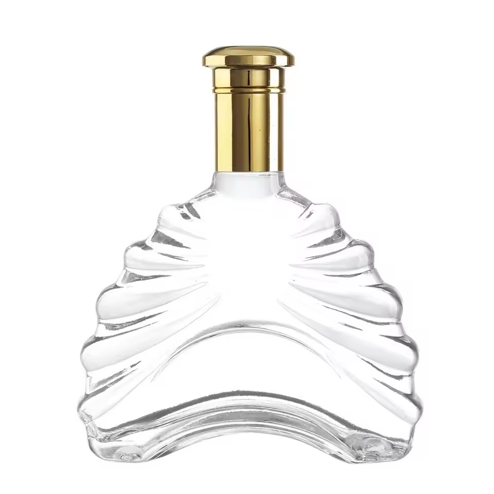Luxury European VSOP Brandy Glass Bottle High Quality Custom Packaging for Alcoholic Beverages Cork Sealing