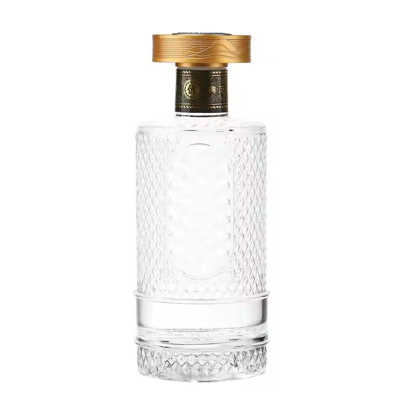 Empty Spirit Vodka Gin Rum Storage Bottle 200ml 750ml Wine Glass Bottles with Cap