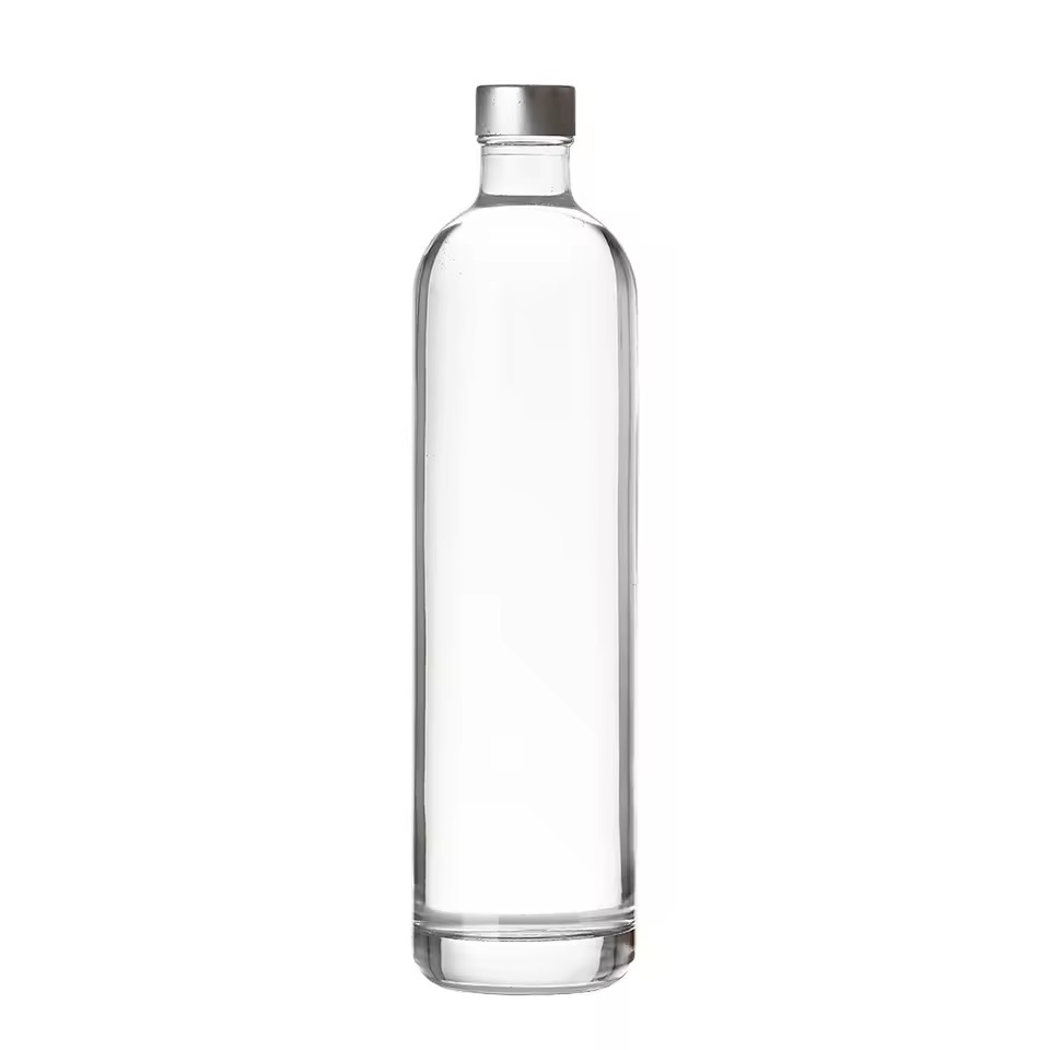 High-Quality Customizable Crystal Factory Direct Sale Round Empty 500ml & 750ml Whiskey Glass Liquor Water Bottle