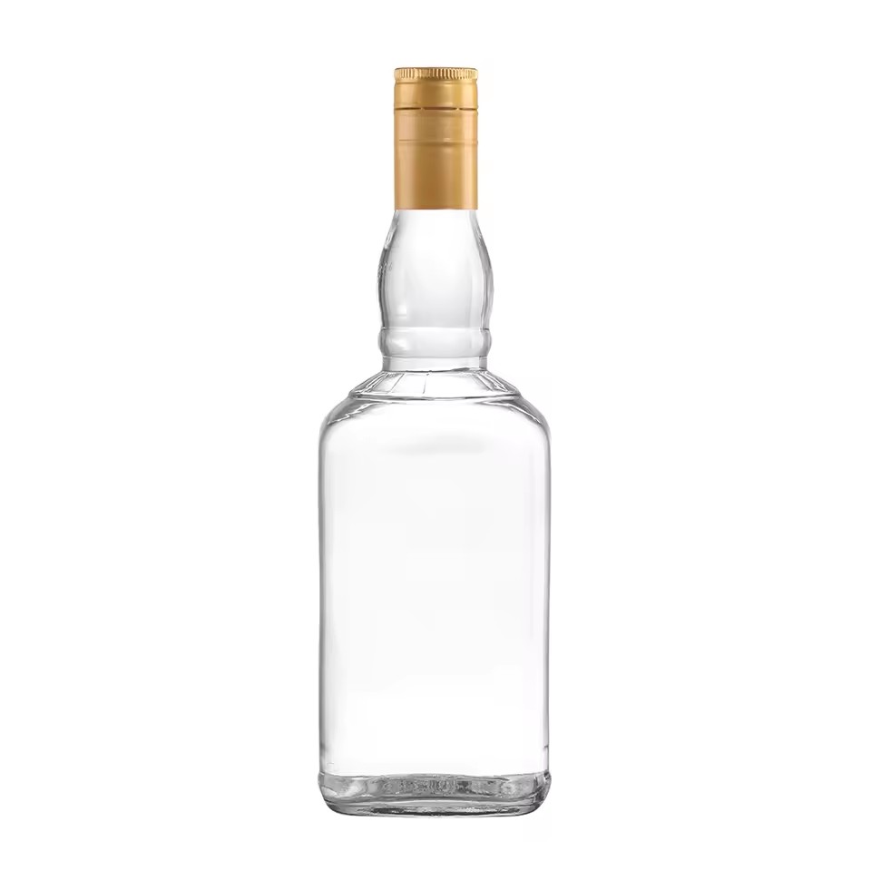 Premium Luxury England Thick Glass Empty Transparent 500ml 750ml Glass Liquor Bottle for Gin Whisky Rum