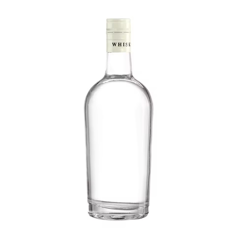 Wholesale Luxury Premium Custom Empty Flint 750ml 1000ml 500ml Glass Bottle With Cap for Whisky Spirit Liquor