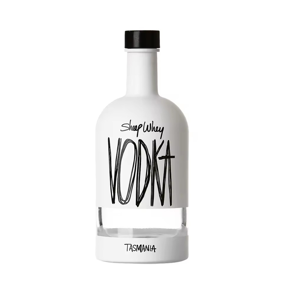 Customizable LOGO Printing White Empty Bottle With Window 500ml 750ml Screw Cap Empty Glass Vodka Bottle