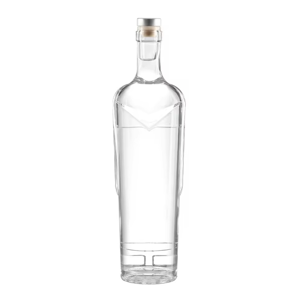 Personalized 750ml Empty Clear Liquor Gin Rum Vodka Glass Bottle for Distillery