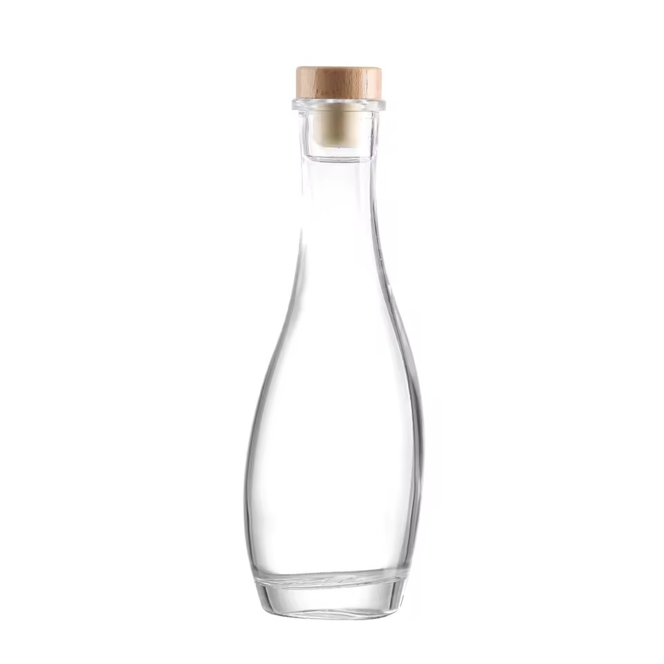 Factory Wholesale Empty 300ml 500ml 700ml Glass Liquor Bottle with Cork Custom 750ml Whiskey Vodka Gin Spirit Glass Bottle