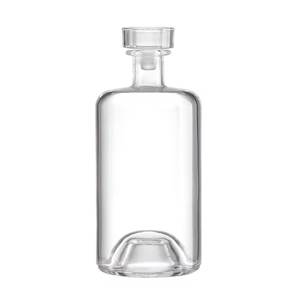 Creative Transparent Bottom Round Decoration Sealed 300ml 750ml Glass Spirits Bottle High-end Whiskey Brandy Liquor Glass Bottle