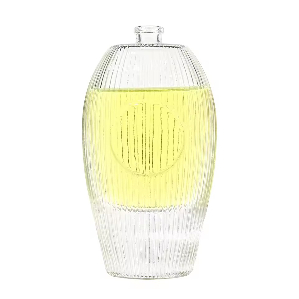 High-End Luxury Vertical Stripe Frosted Glass Bottle Custom Shape Long-lasting Fragrance Reed Diffuser Bottles