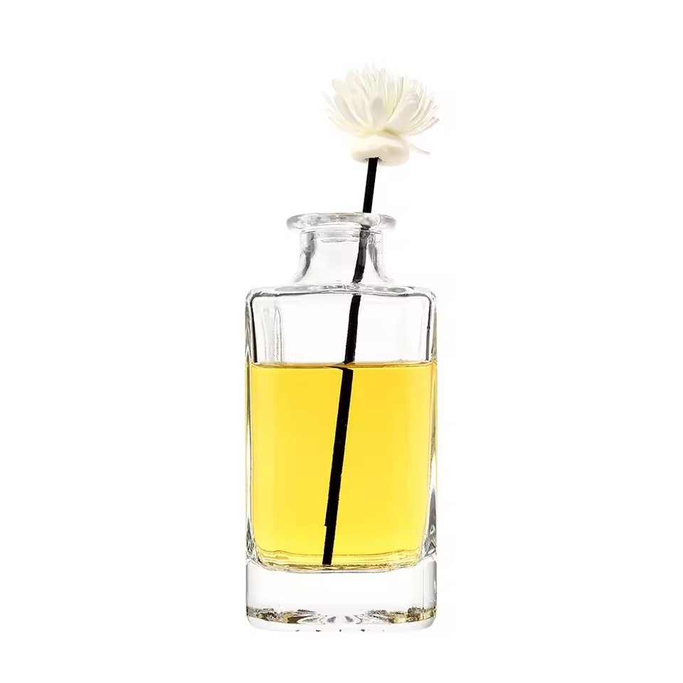 Luxury Elegant Aromatherapy Perfume Essential Oil Glass Bottle 100ml Fragrance Diffuser Glass Aroma Scent Reed Bottles with Cap