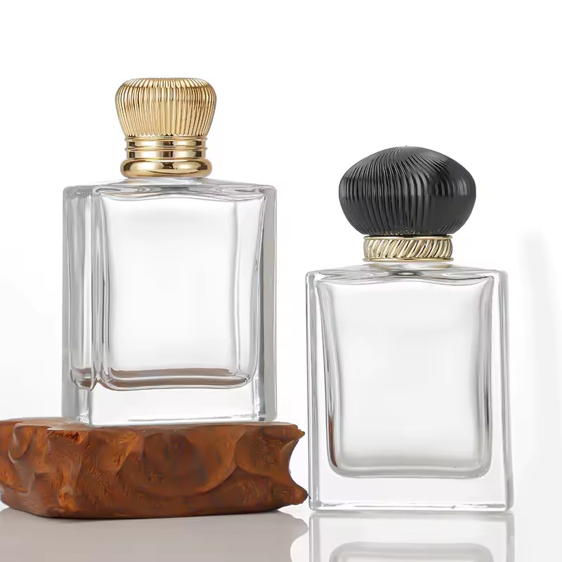 Spot Goods New Design Unique Perfume Bottle Square Perfume Bottle 70ml Empty Clear Perfume Bottles with Screw Cap