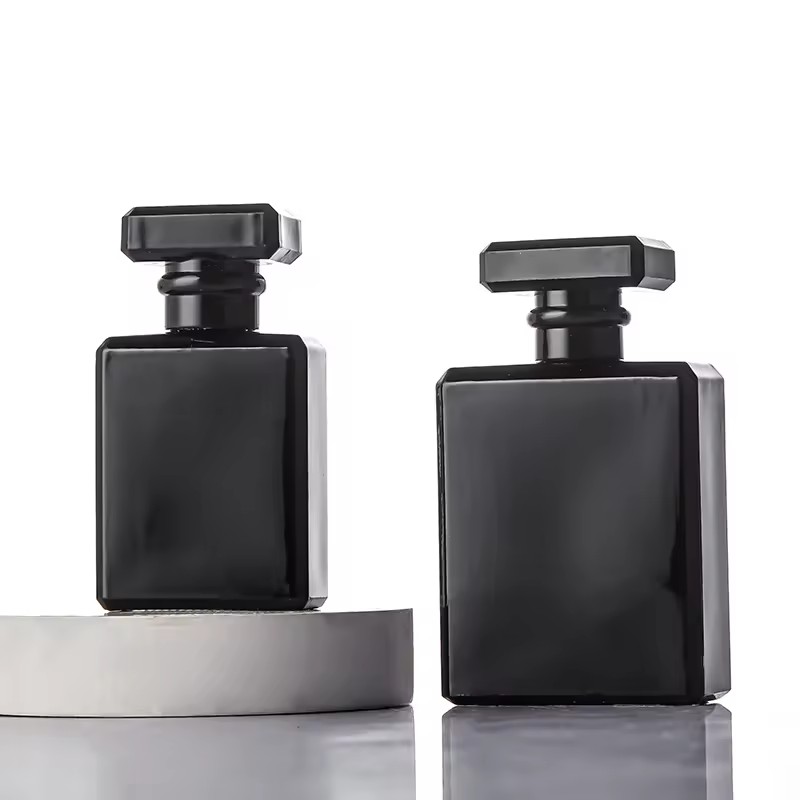 50ml 100ml Black Empty Aroma Bottle Stock Goods Wholesale Bulk Order Glass Perfume Bottle With Pump Sprayer