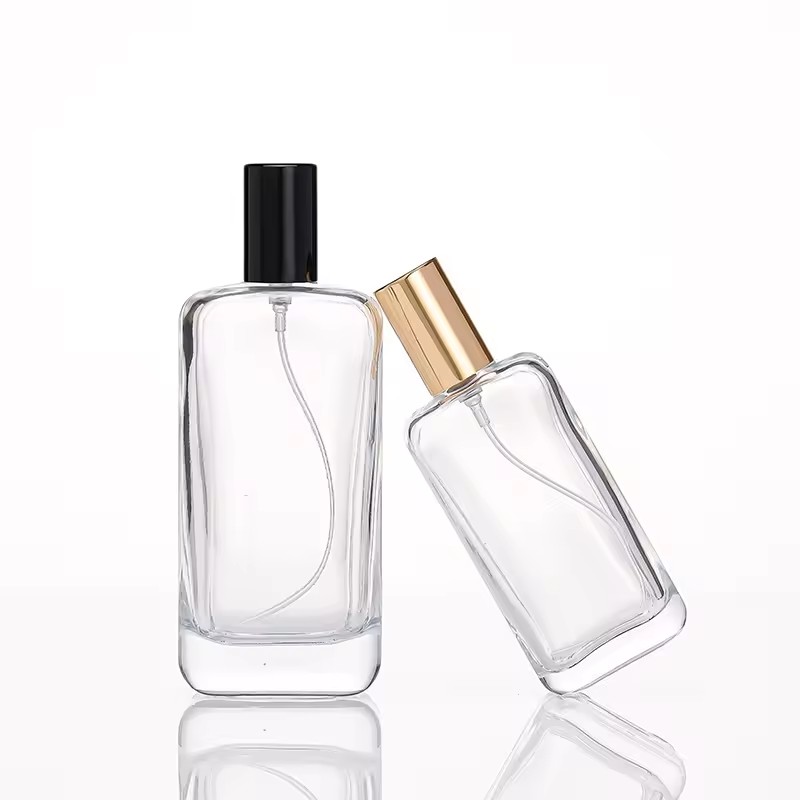 Daily Skincare Facial Cleanser Gold Silver Black Spray Perfume Atomizer 50ml 100ml Transparent Glass Perfume Bottle