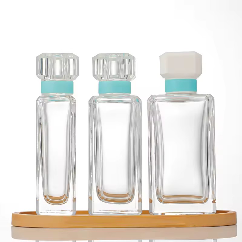 OEM Factory Design Luxury Square Natural Crystal Perfume Bottle 30ml 50ml 100ml Custom Empty Refillable Perfume Bottle