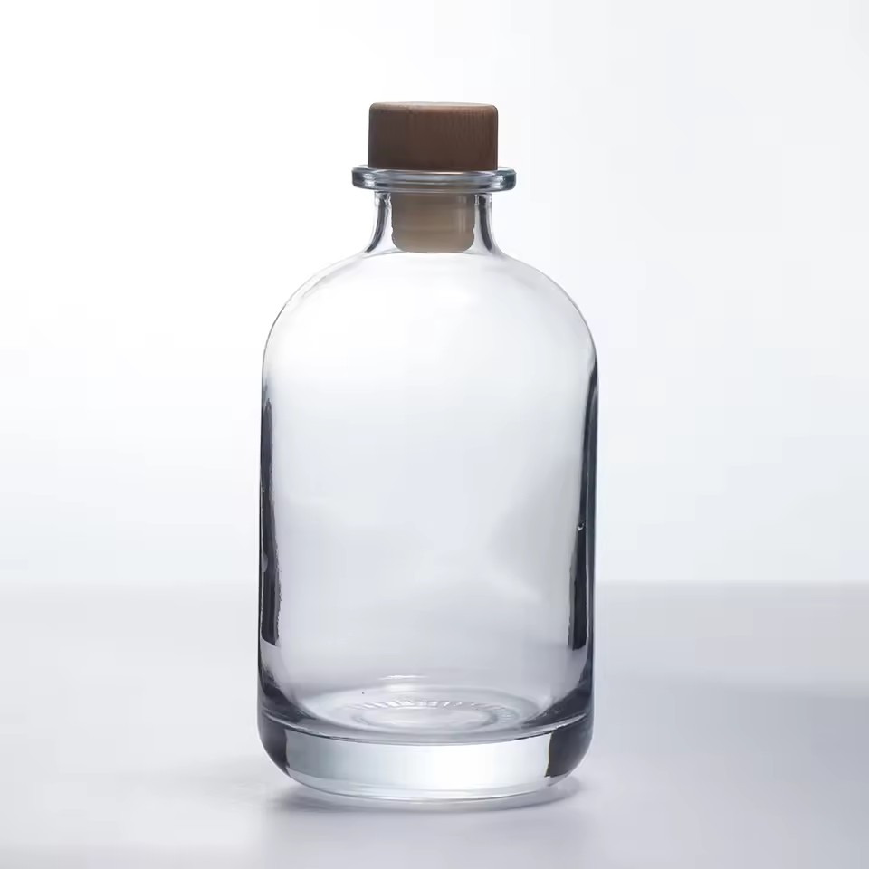 Custom Label Customized Glass Crown Cork Stopper with Frost Silk Screen Printing Rubber Sealing for Gin/Rum/Tequila/Whiskey