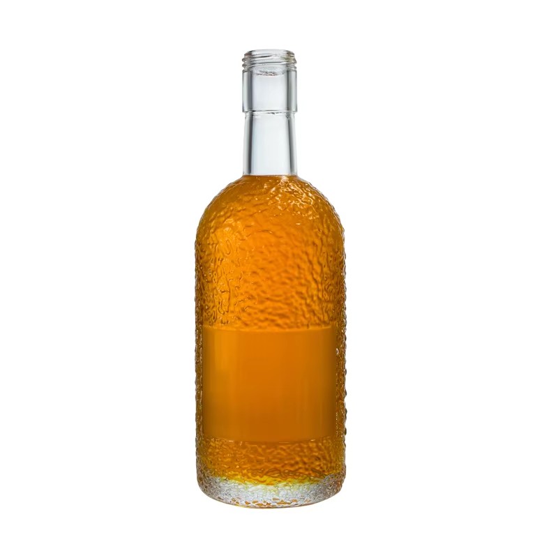 Wholesale Embossed 500ml Empty Liquor Glass Bottles Vodka Gin Whiskey Rum Glass Bottle