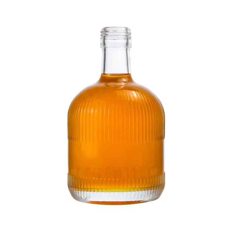 Hot Sale 375ml Clear Glass Juice Bottle Empty Liquor Bottle with Screw Cap