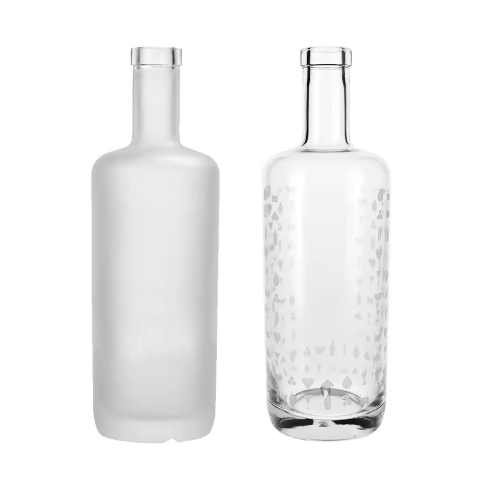 Custom Round Glass Spirits Bottles 750ml Premium Logo Printing Gin Vodka Glass Bottles
