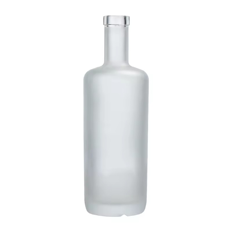 Frosted Tequila Glass Bottles Round Shoulder Thick Bottom 750ml Premium Gin Vodka Bottles