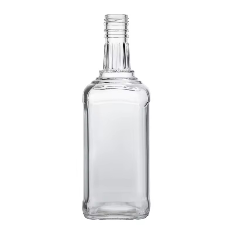 Premium Square Shaped Empty Alcohol Brandy Whisky Glass Bottles Custom Liquor 700ml Vodka Whisky Bottle Wholesale
