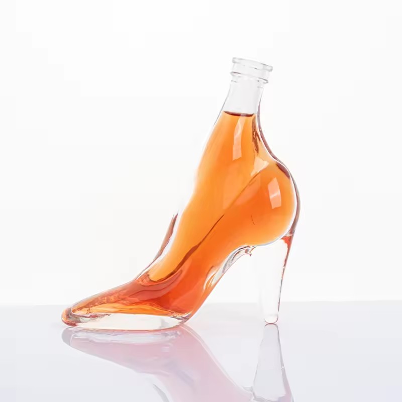 50ml Shoes Perfume Bottle Super Flint Glass Custom Tequila Brandy Whiskey Gin Liquor Spirits Glass Containers