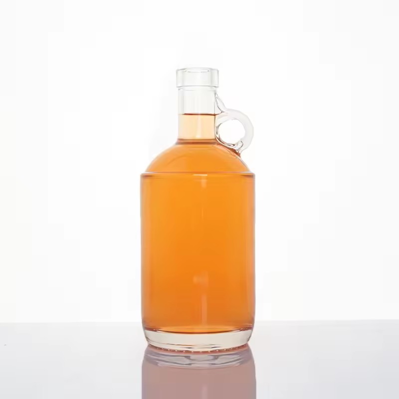 750ml Round Glass Spirits Bottle Empty Whisky Vodka Liquor Spirit Glass Bottles With Cork