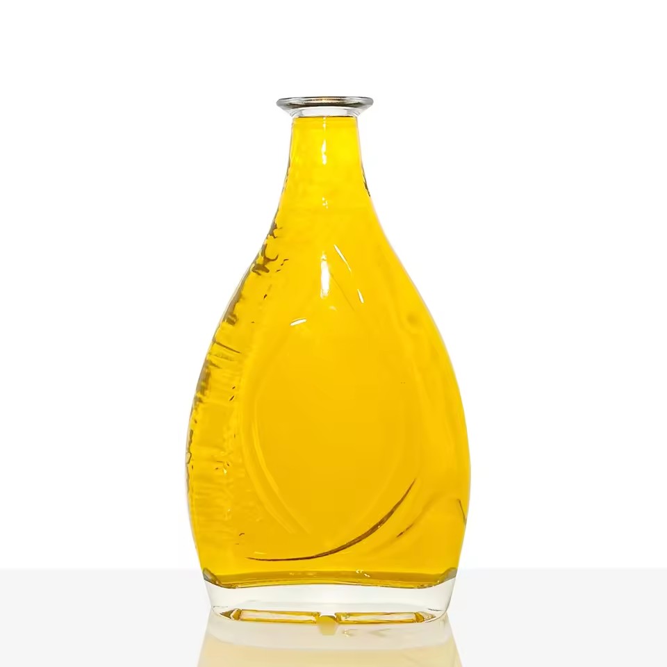 Unique Shape 700ml Wholesale Empty Milk Fruit Juice Drink Glass Bottles With White Tamper Proof Cap