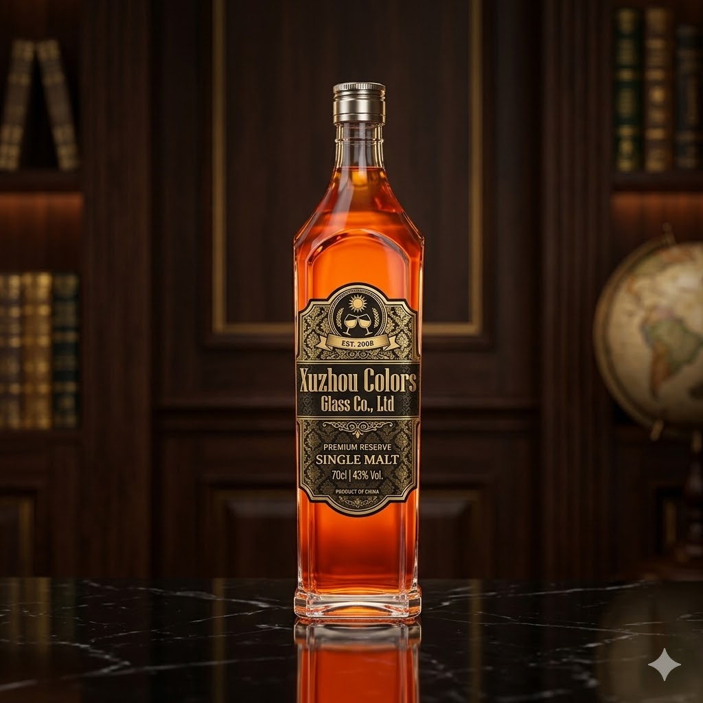 700ml Extra Flint Glass Liquor Bottle with Cork Cap