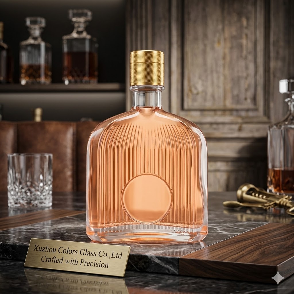 500ml Unique Shape Glass Liquor Bottle with Mountain Bottom