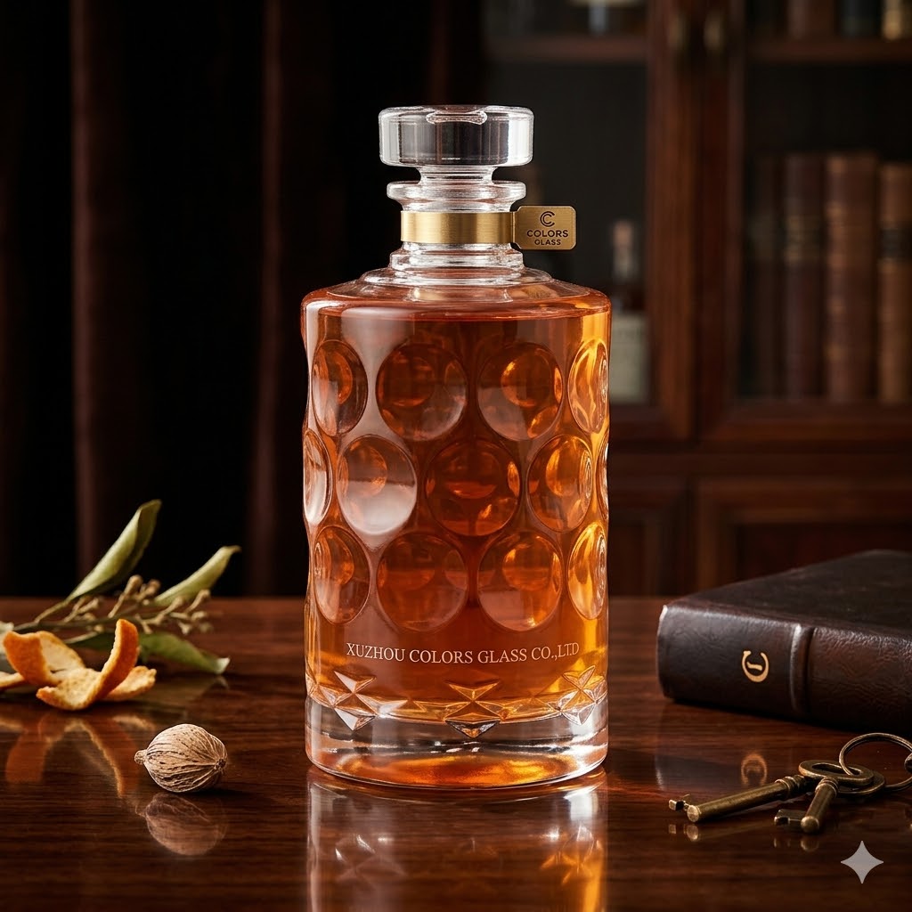 500ml Unique Shape Glass Liquor Bottle with Tamper Evident Cap