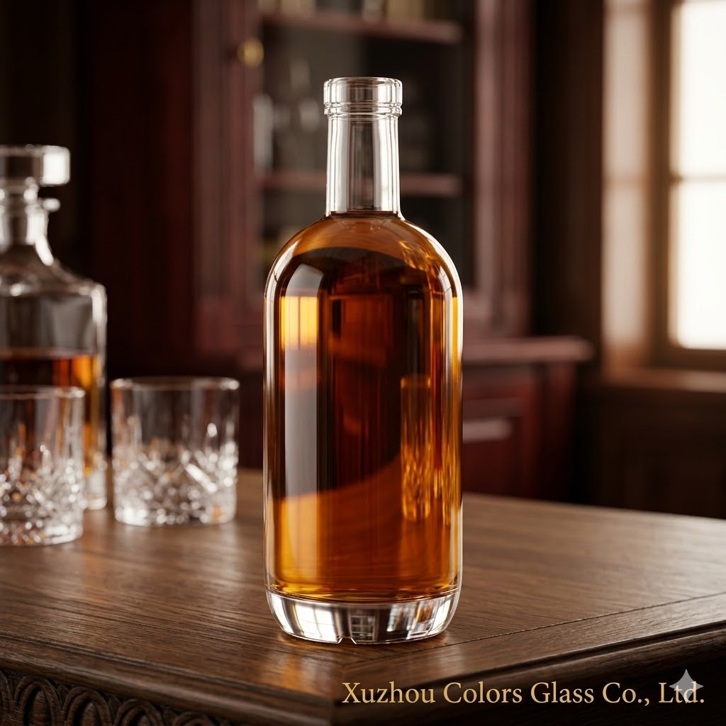 750ml Super Flint Glass Liquor Bottle with Thick Bottom