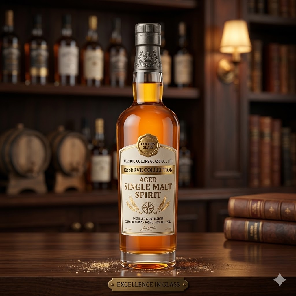 750ml Crystal Flint Glass Liquor Bottle with Heavy Base