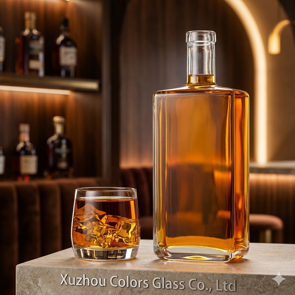 500ml Flat Square Glass Liquor Bottle