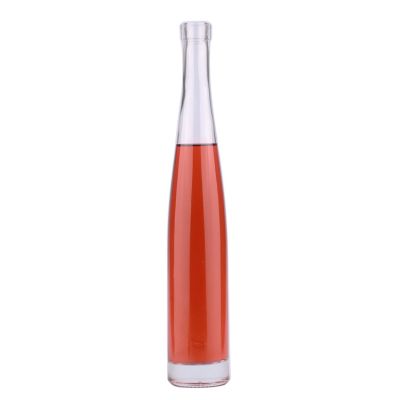 Clear 375ml Fat Ring ice wine Glass Bottle with Cork Stopper