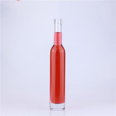 Empty Clear Ice Wine 375 ml Glass Bottle with Cork Stoppers 