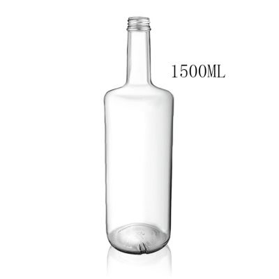  1.5 liter round glass bottles for liquor 1.5l spirit liquor bottle