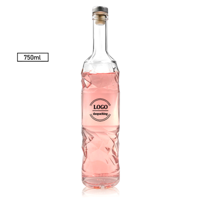 Custom 750ML smirnoff glass vodka liquor bottle 