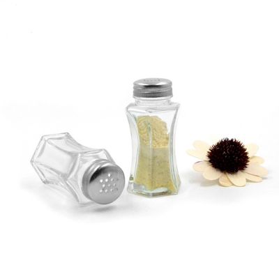 Airtight empty 50ml Condiment Bottle Glass Salt Spice Jar 