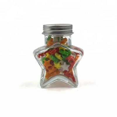 Pentastar Shape 70ml Glass Christmas Candy Jar With Screw On Lid