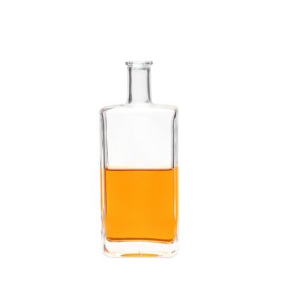 500ml Flat Square Shape Glass Wine Bottle with Cap 