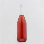 750ml Burgundy Bordeaux Shape Clear Glass Wine Bottles with cork seal wholesale