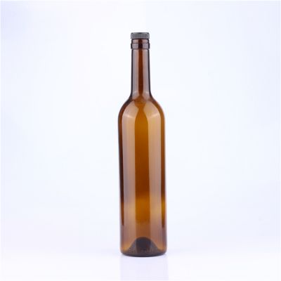 Custom Design empty Glass 750ml Brown Color wine bottle 