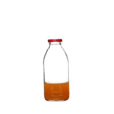 500ml Huge Screw Cap Round Shape Clear Customize Beverage Glass Bottle 
