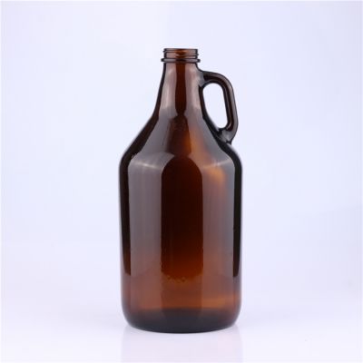 2L 64 oz Big Amber Growler Beer Glass Bottle with Screw Cap 