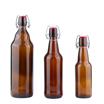 300 500 1000 ml Airtight Swing Top Seal Alcohol Storage for Beer Bottle Glass